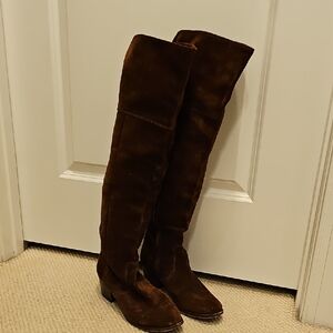 Frye Suede Boots Over The Knee Length Size 9M Brown Suede